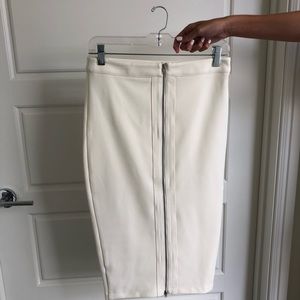 White pencil skirt with zip detail!